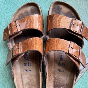 Vintage Birkenstock Birkoflor 39 US 8.5 Arizona Sandals Galaxy Bronze color